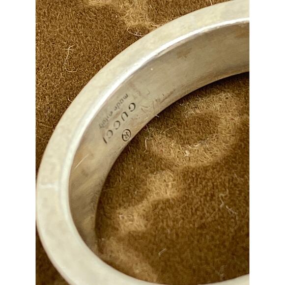 Authentic Gucci GG Logo Pineapple Ring β Sterling Silver 925 β Size 7.5 - Picture 4 of 7